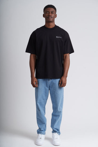 Men's Organic Cotton Signature Oversized T-Shirt | Jet Black