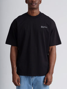 Men's Organic Cotton Signature Oversized T-Shirt | Jet Black
