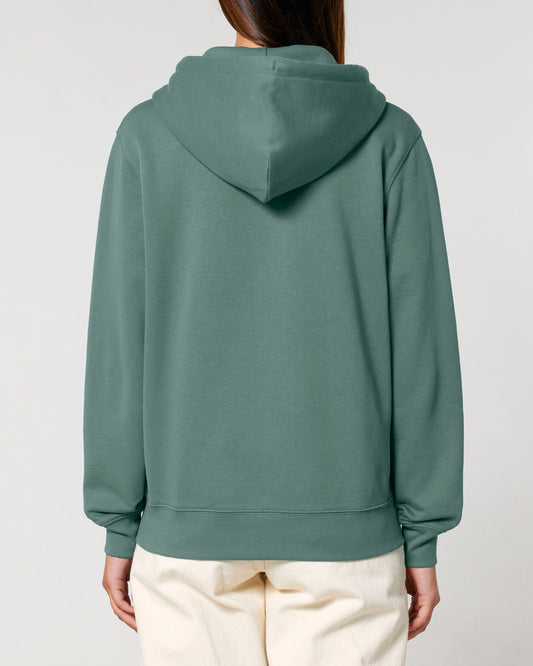 Women's Organic Cotton Relaxed Fit Zip Hoodie | Eucalyptus Green
