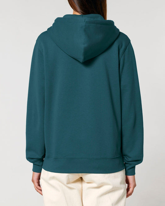 Women's Organic Cotton Relaxed Fit Zip Hoodie | Ocean Blue