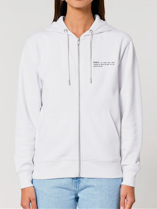 Women's Organic Cotton Relaxed Fit Zip Hoodie | Snow White