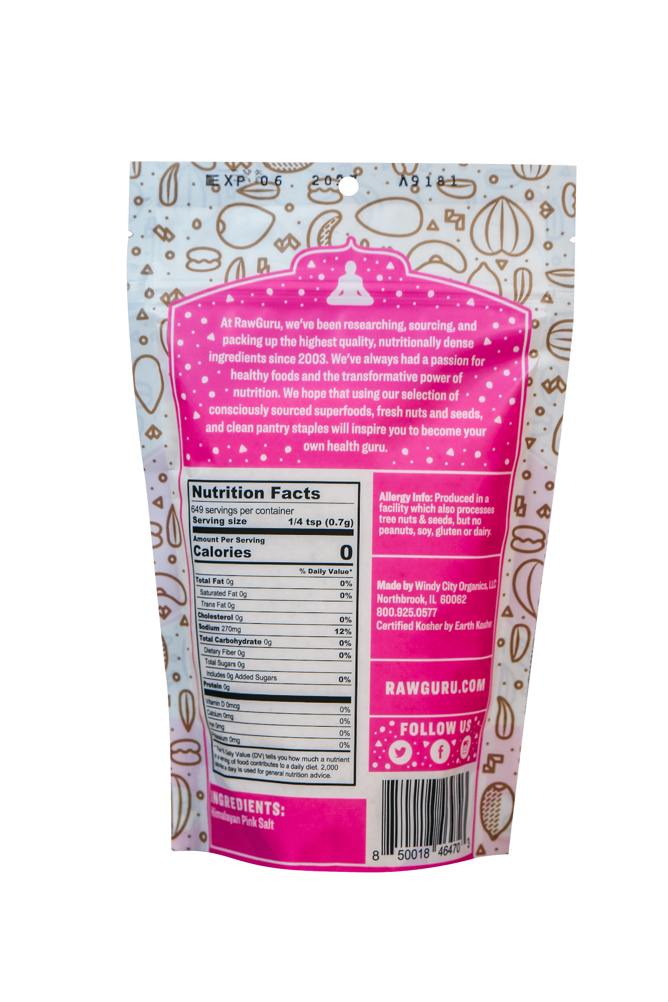 RawGuru Himalayan Pink Crystal Salt - 16 oz - Vegan America