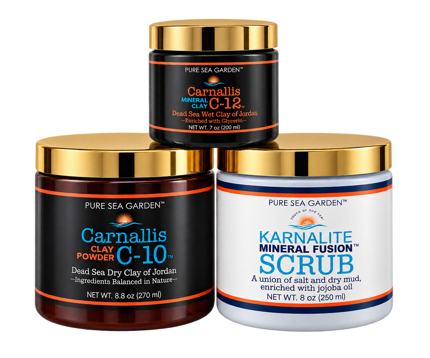 3-Step Dead Sea Skin Renewal Set | Carnallis C-12, C-10 & Mineral Scrub