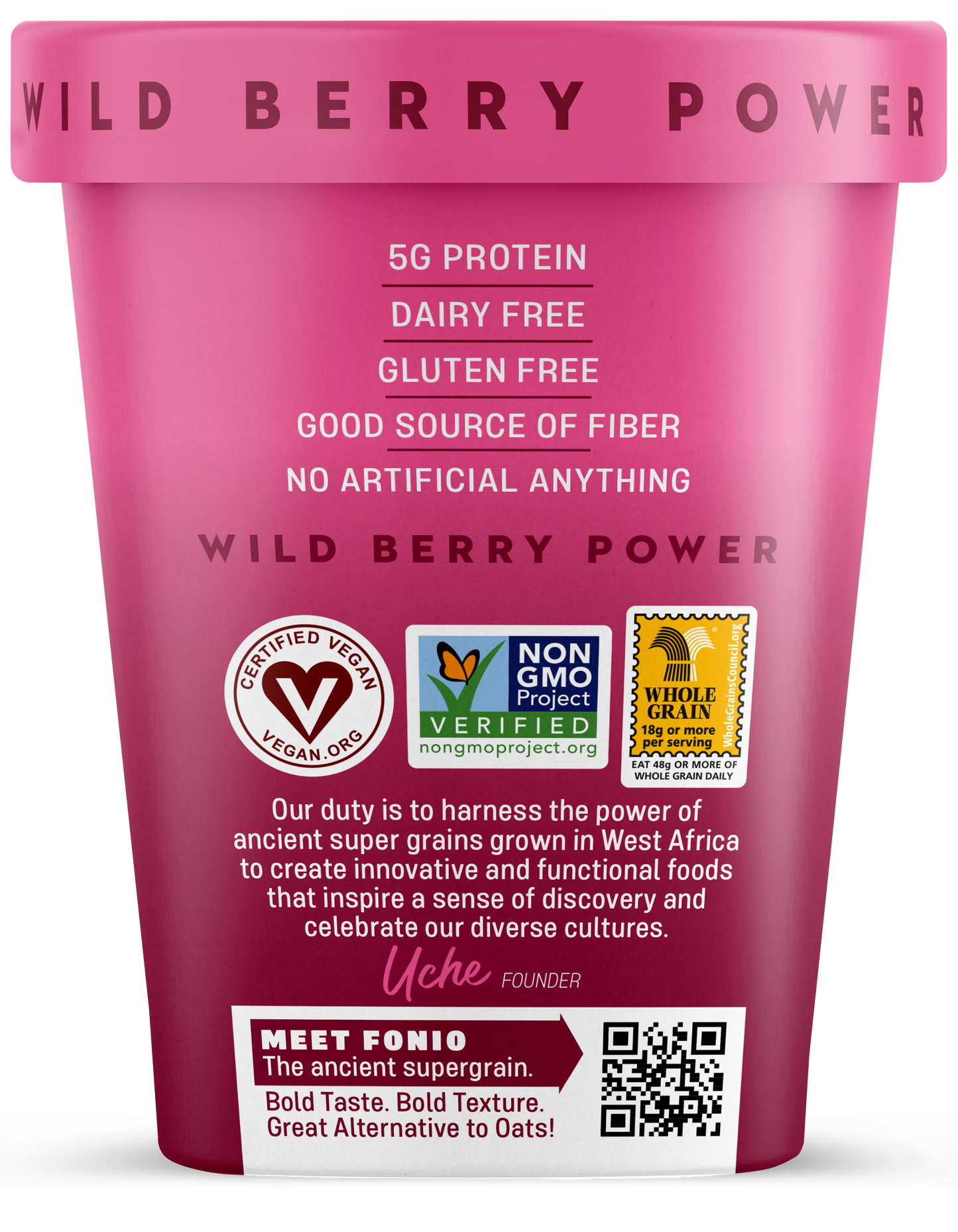 Warm Supergrain Cereal Made with Fonio – Wild Berry Power