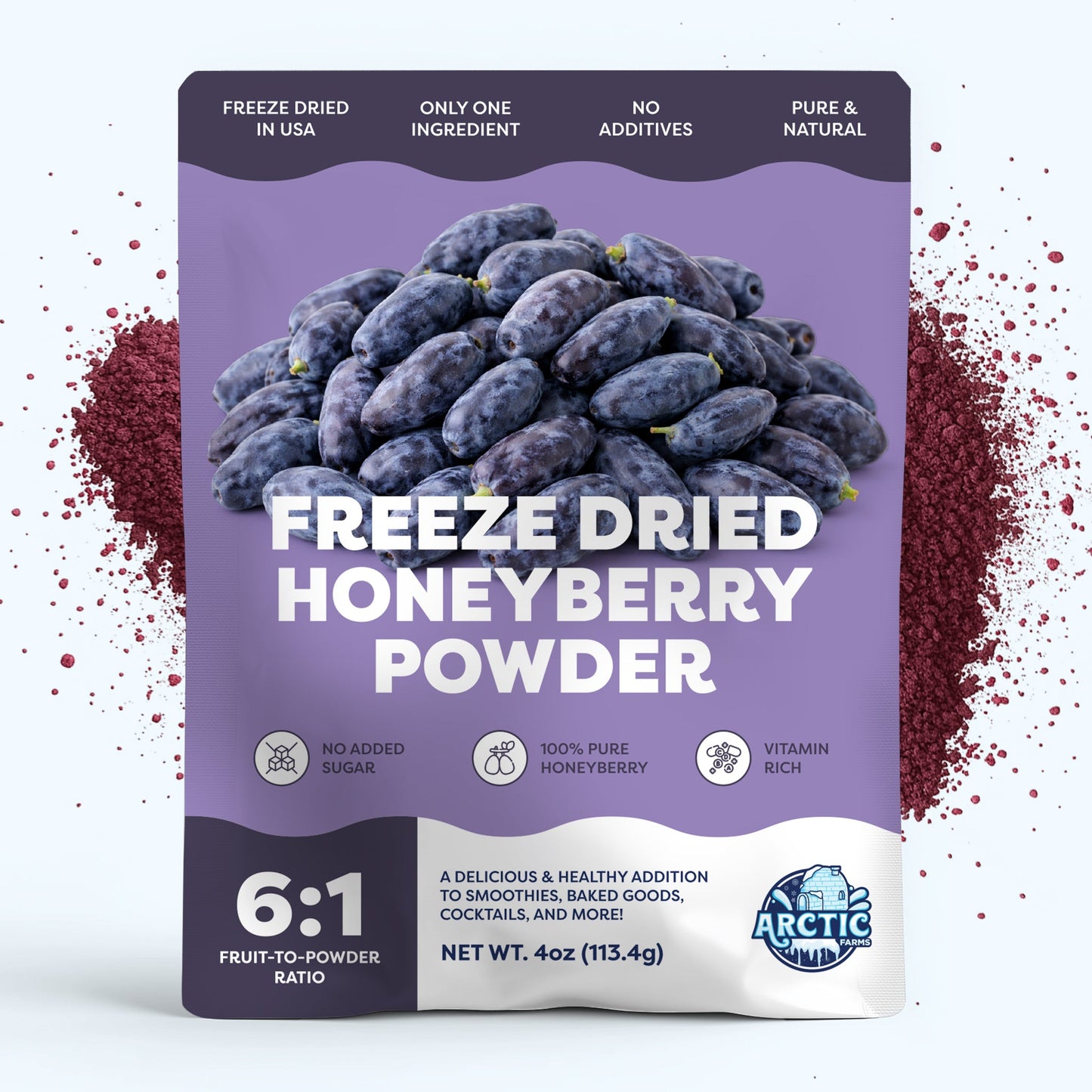 Freeze Dried Organic Honeyberry Powder