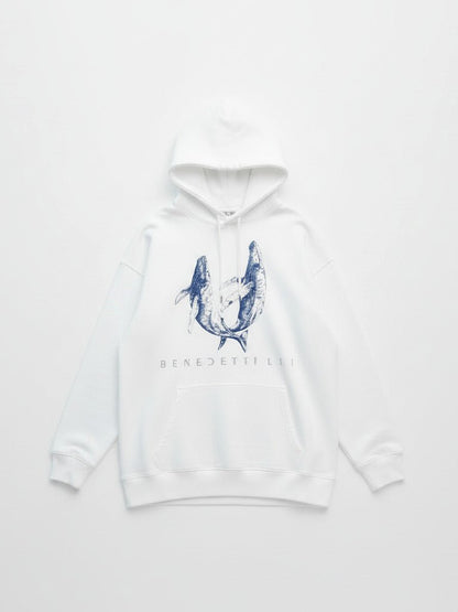 Oversized UNISEX Whale Harmony Hoodie - Vegan America