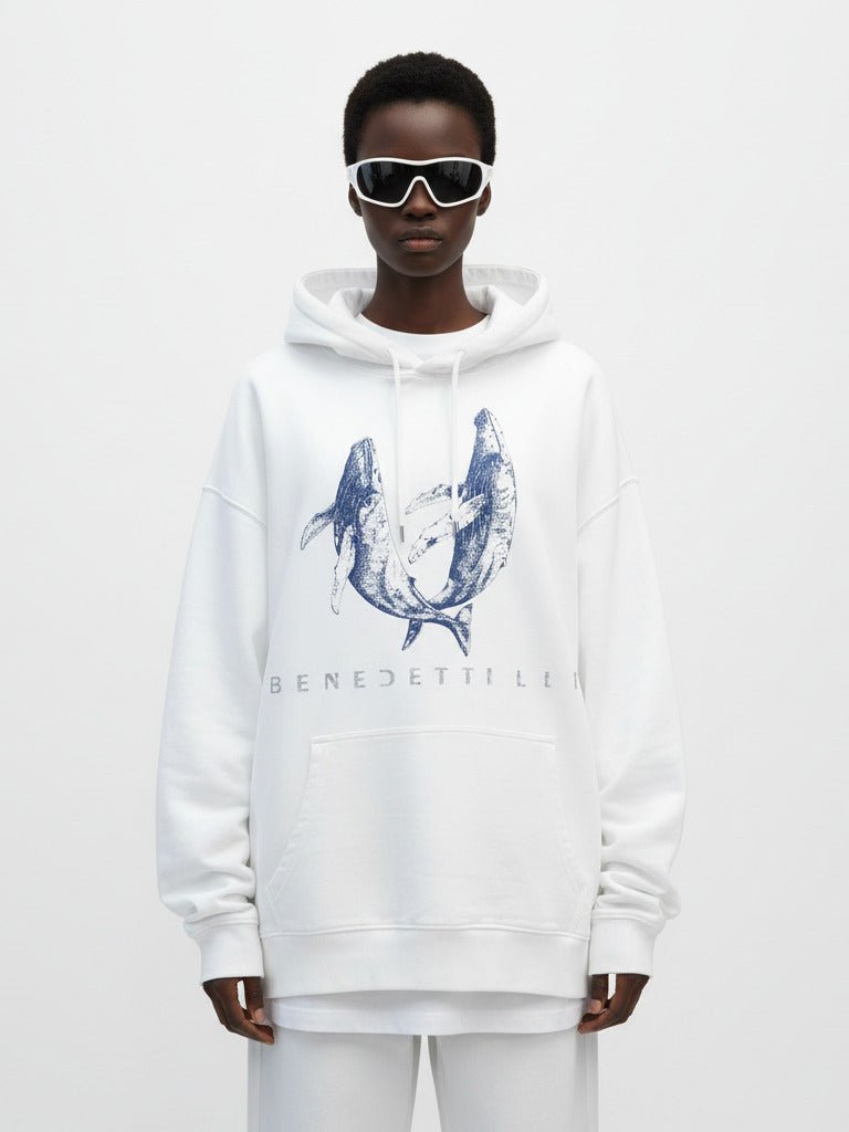 Oversized UNISEX Whale Harmony Hoodie - Vegan America