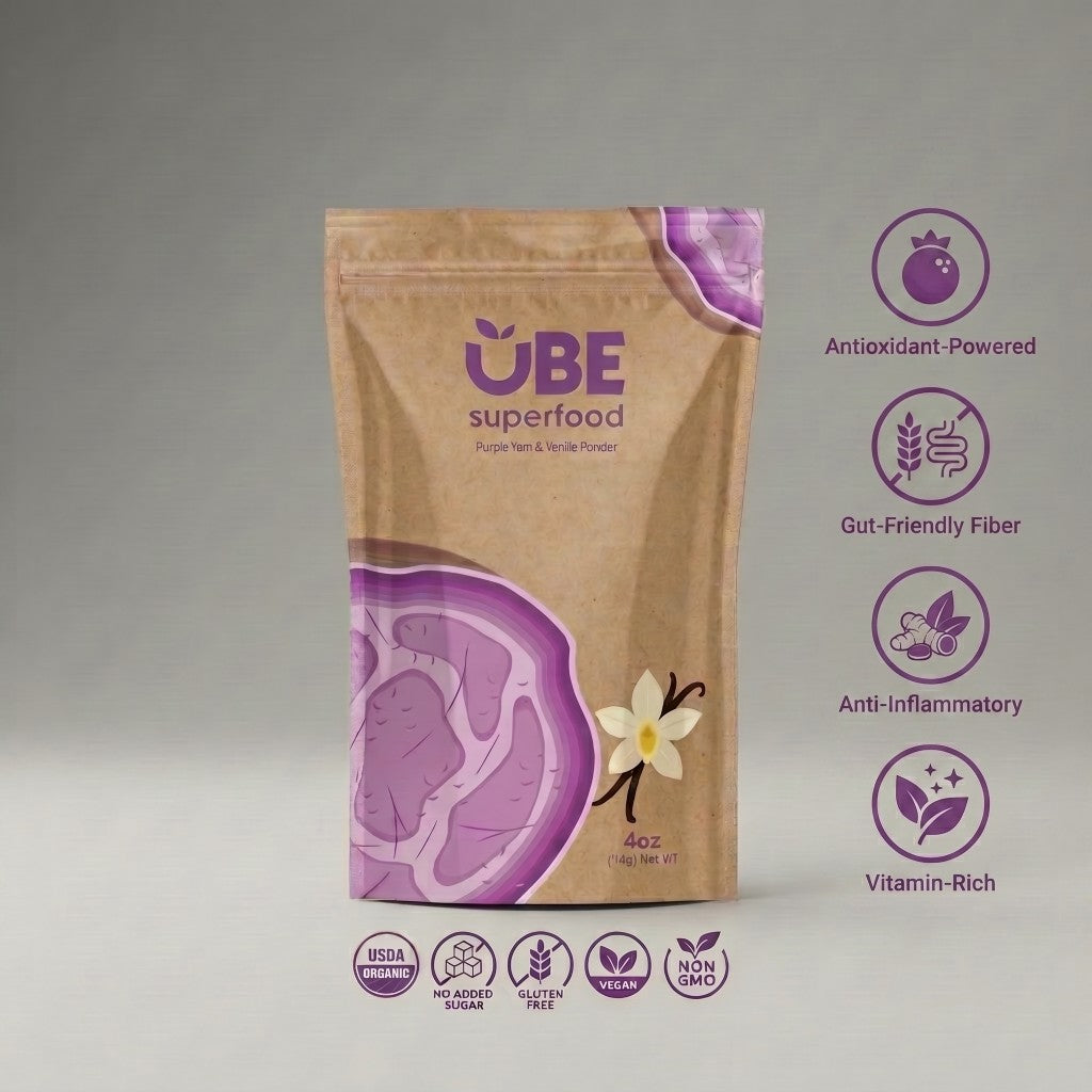 Organic Ube Powder – Authentic Purple Yam for Lattes, Baking (USDA Organic, Vegan)