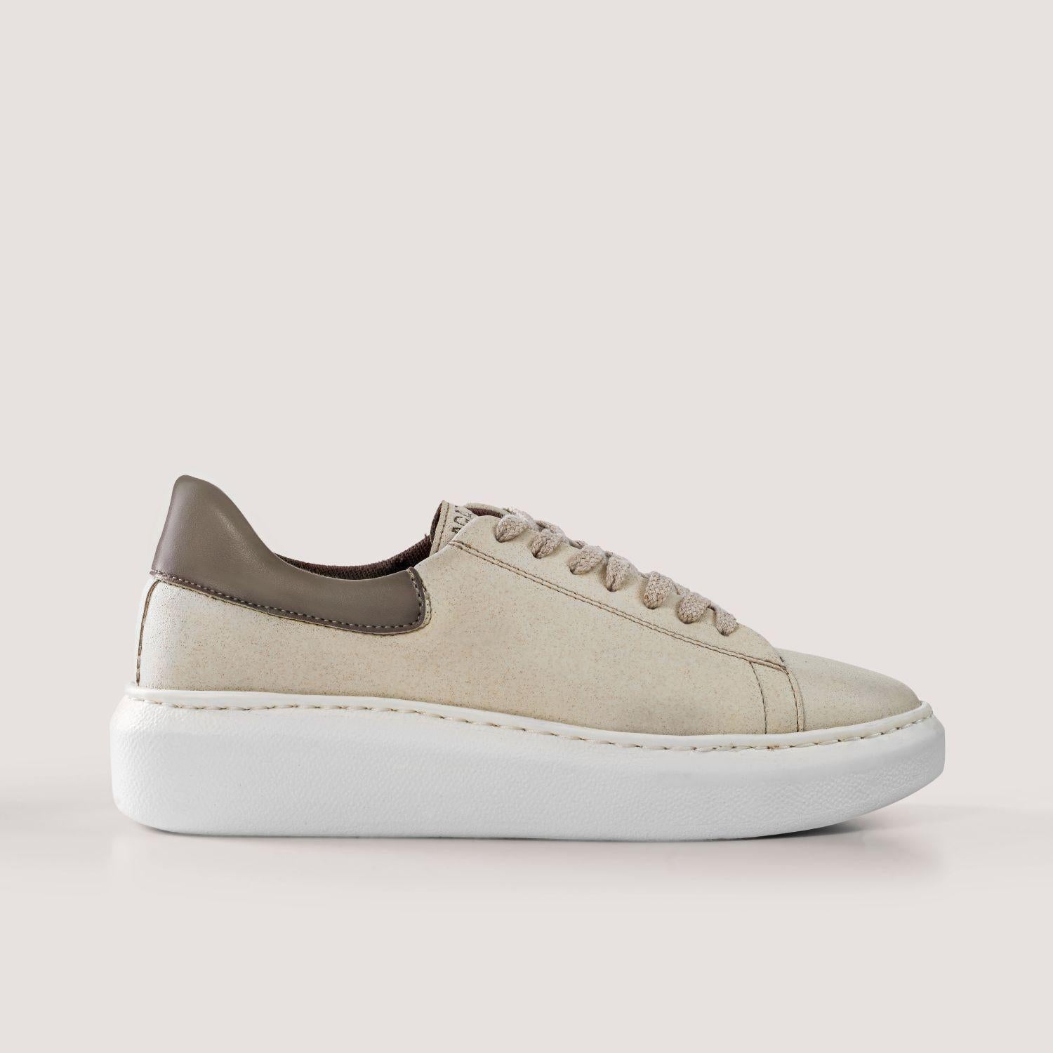Jabłkowe sneakersy EMMA – cappuccino - Vegan America