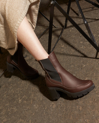 VICKY plant-based boots – chocolate