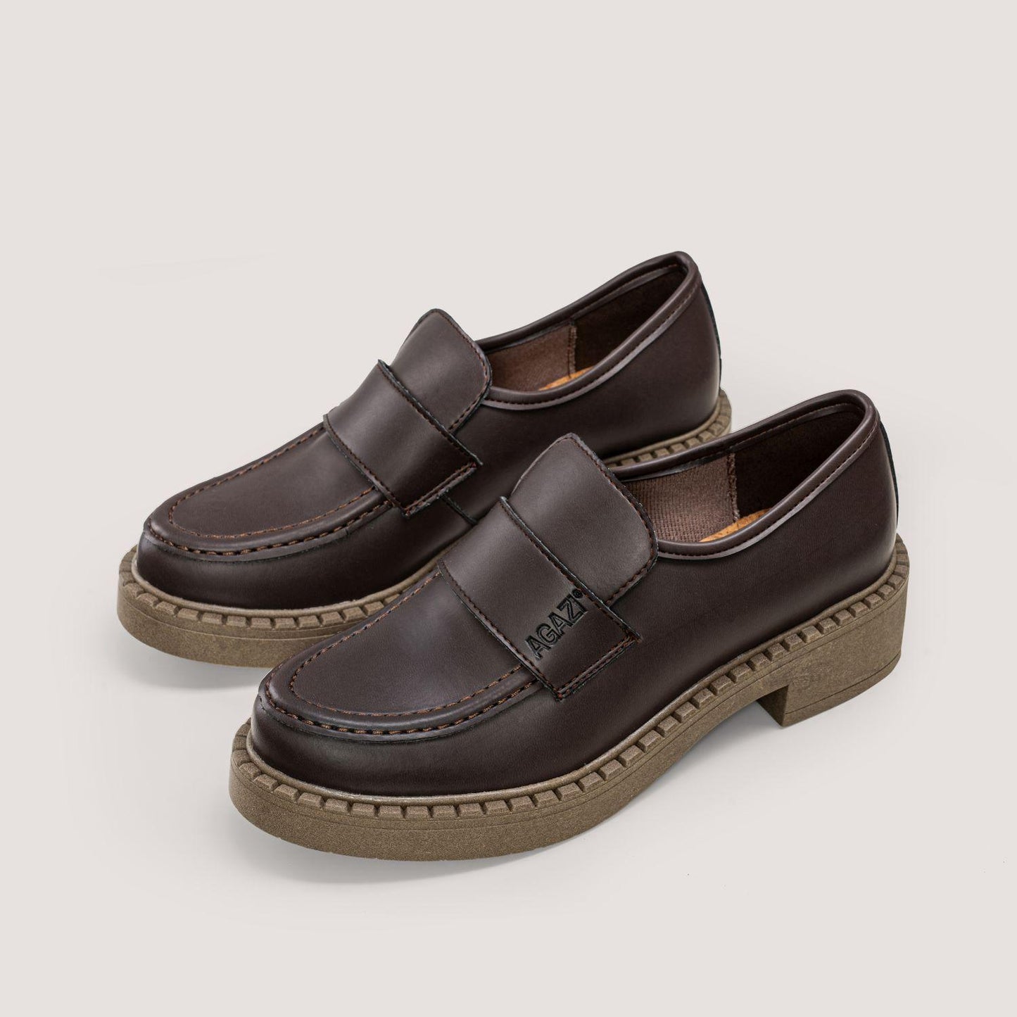 3 in 1 Apple loafers DIANE – chocolate, dark sole