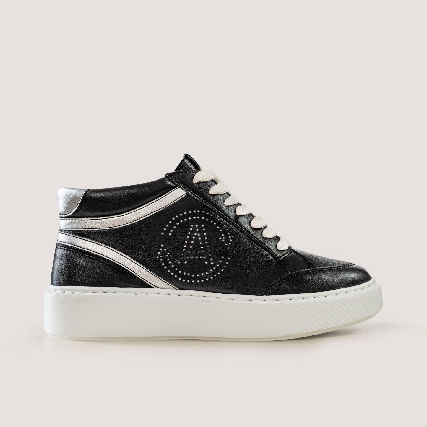 Wine leather sneakers BLANKA - black