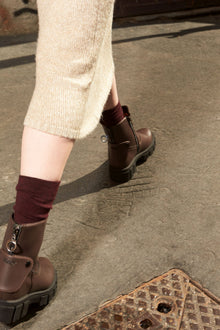 2in1 KAMA apple leather boots – chocolate