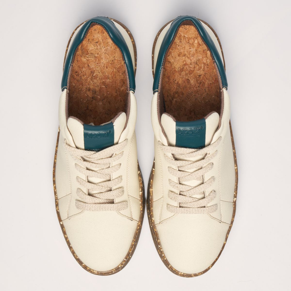JACOB plant-based sneakers – beige & green