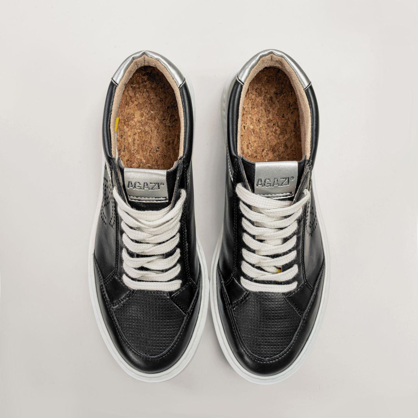Wine leather sneakers BLANKA - black
