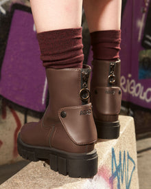 2in1 KAMA apple leather boots – chocolate