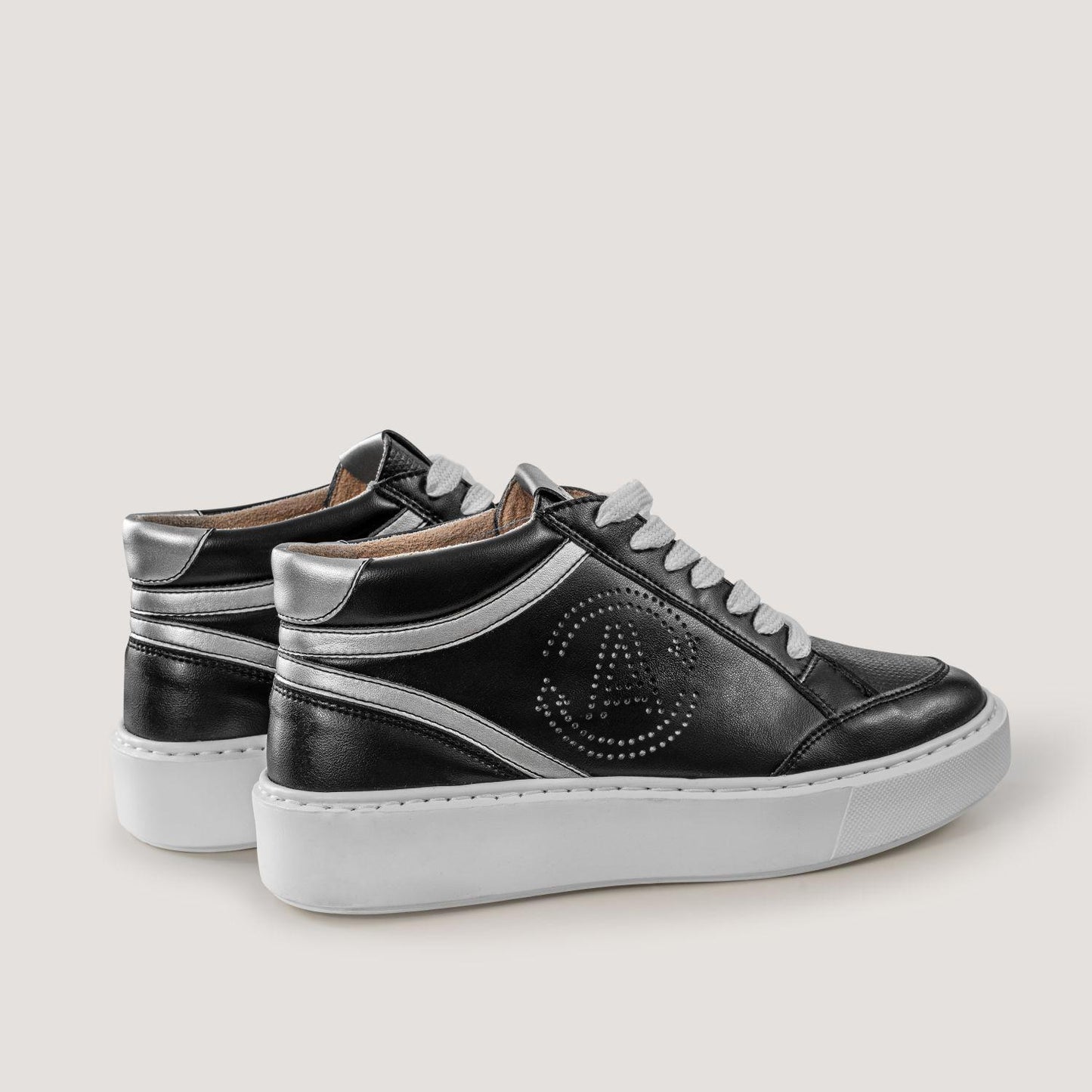 Wine leather sneakers BLANKA - black