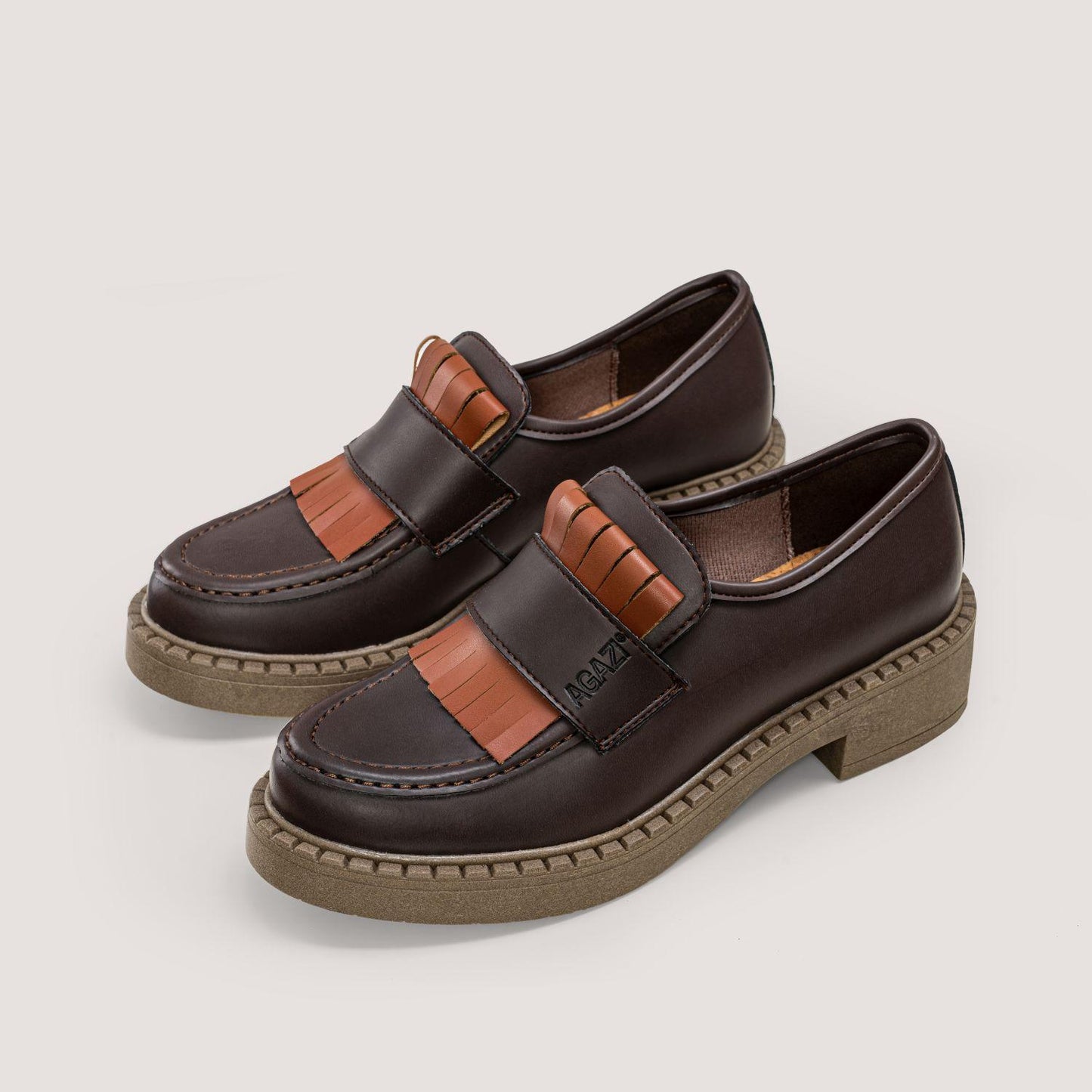 3 in 1 Apple loafers DIANE – chocolate, dark sole