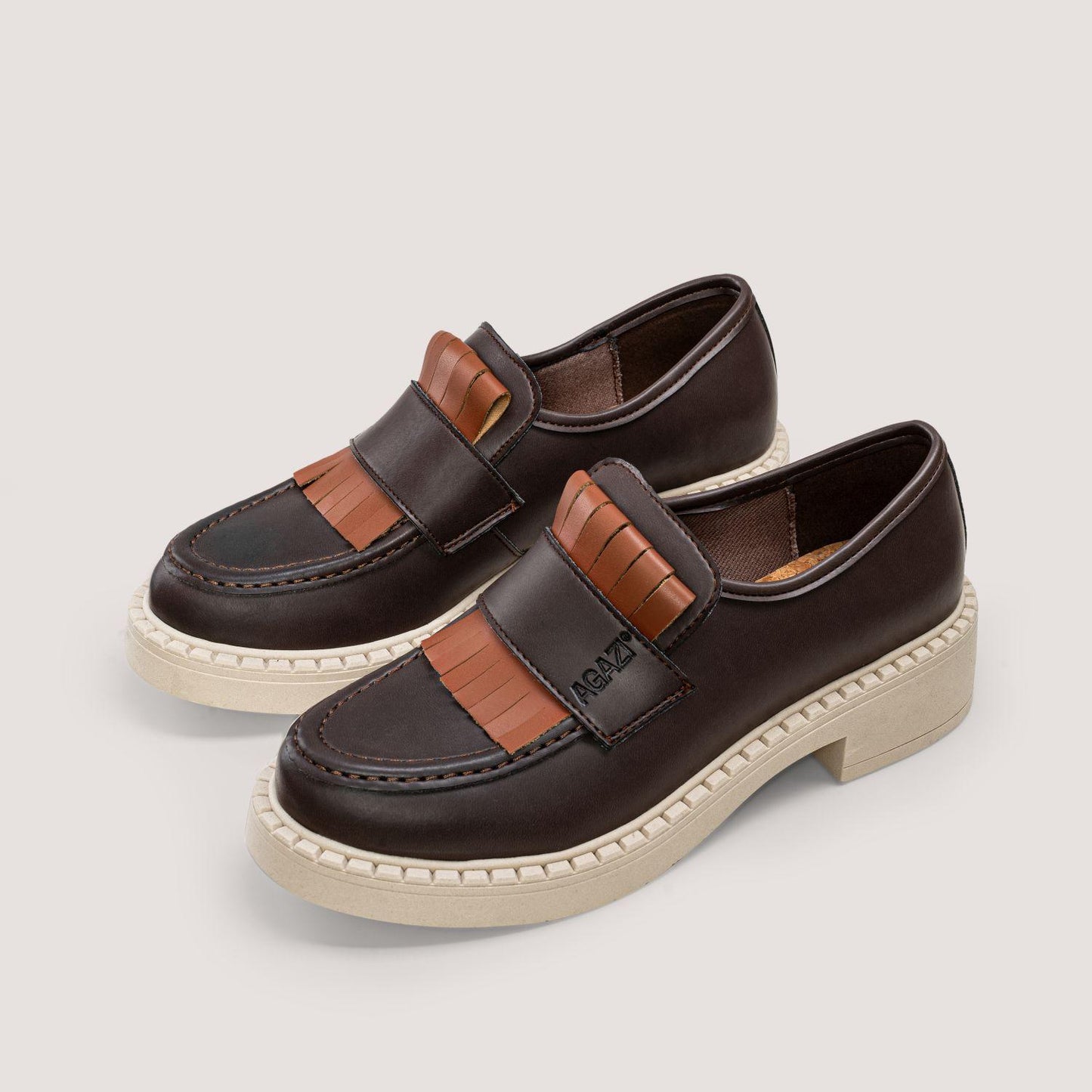 3 in 1 Apple loafers DIANE – chocolate, light sole