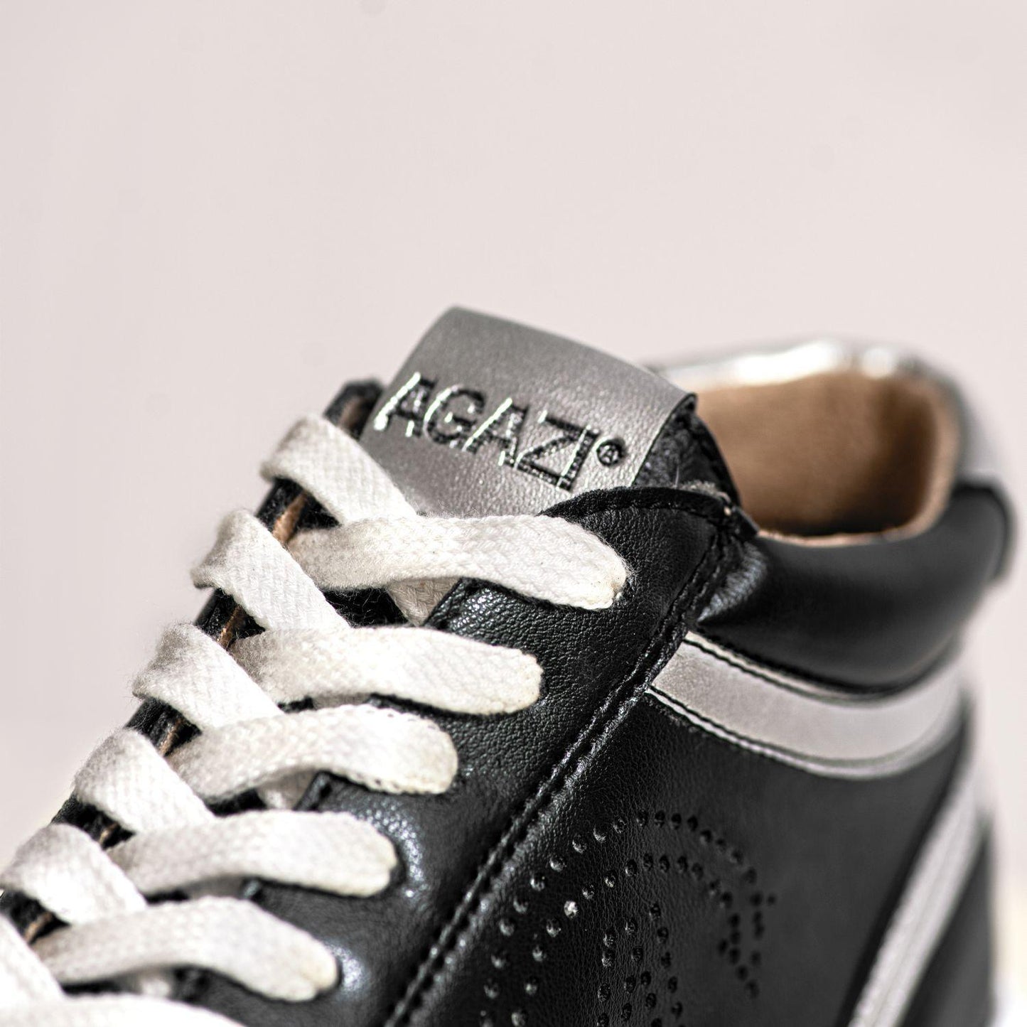 Wine leather sneakers BLANKA - black