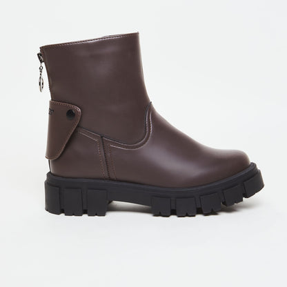 2in1 KAMA apple leather boots – chocolate