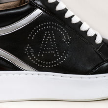 Wine leather sneakers BLANKA - black