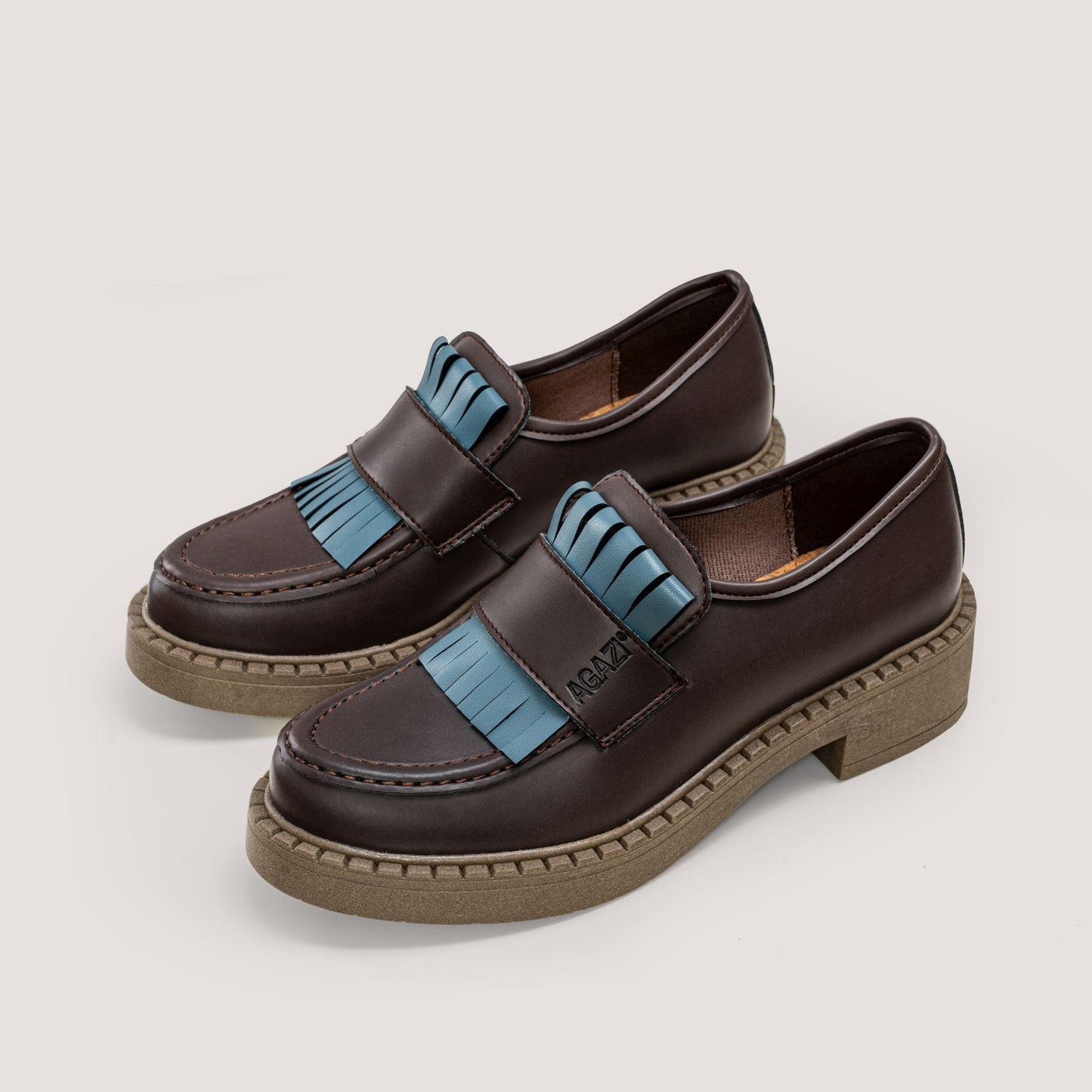 3 in 1 Apple loafers DIANE – chocolate, dark sole