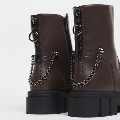 2in1 KAMA apple leather boots – chocolate