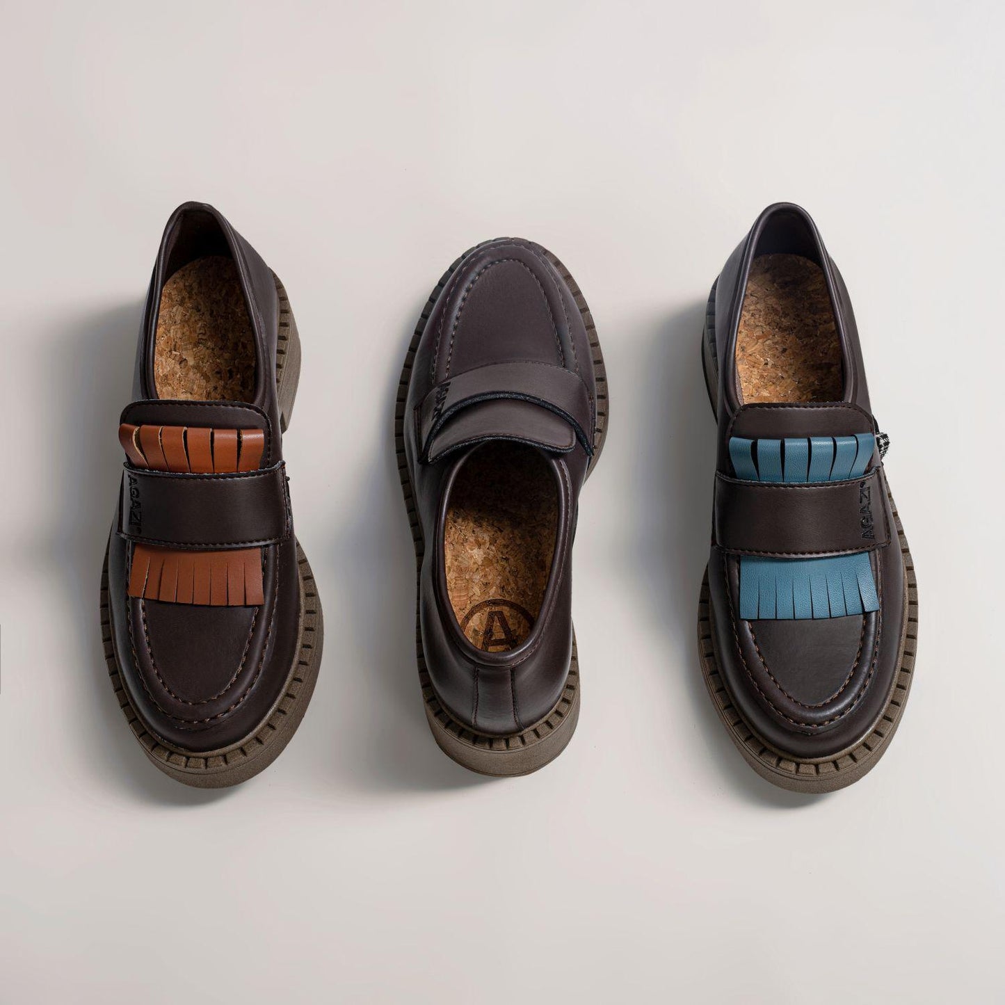 3 in 1 Apple loafers DIANE – chocolate, dark sole