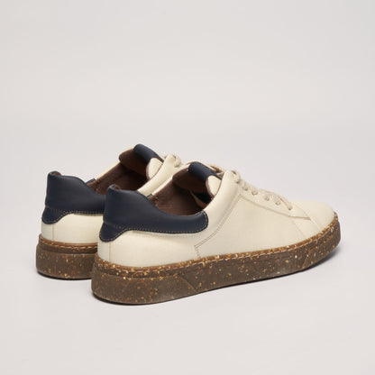 JACOB plant-based sneakers – beige & navy blue