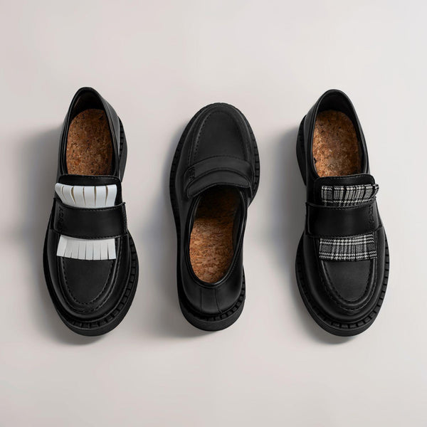 3 in 1 Apple loafers DIANE - black - Vegan America