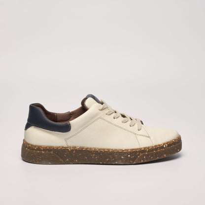 JACOB plant-based sneakers – beige & navy blue