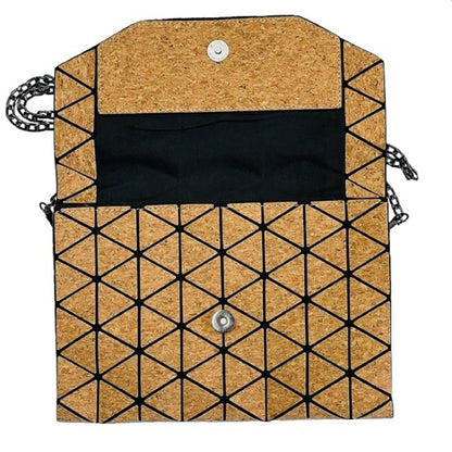 Geometric Cork Shoulder Bag Envelope Style