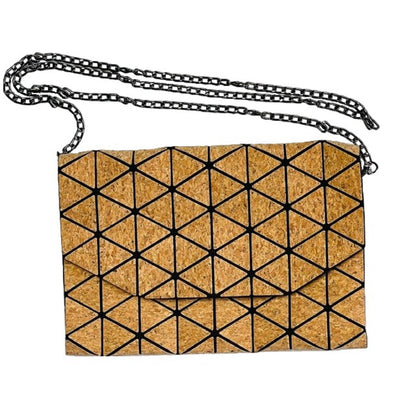 Geometric Cork Shoulder Bag Envelope Style