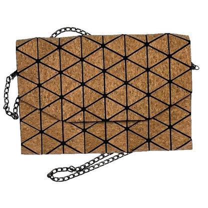 Geometric Cork Shoulder Bag Envelope Style