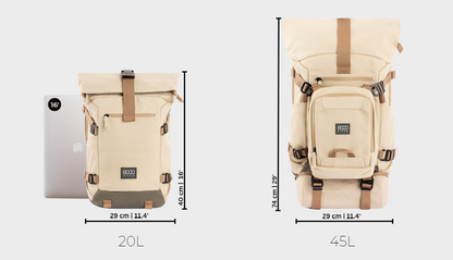 Nomad Hemp Rolltop Backpack in Full Black