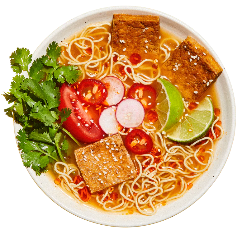 Tom Yum “Shrimp” Ramen - Vegan America