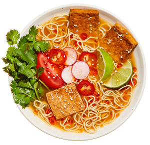Tom Yum “Shrimp” Ramen - Vegan America
