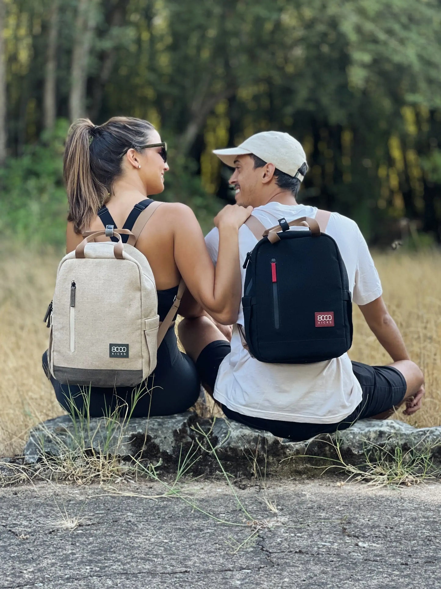 Small Hemp Backpack in Dark Green