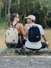 Small Hemp Backpack in Dark Green - Vegan America