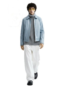 Men’s Olive Leather Jacket - Vegan America