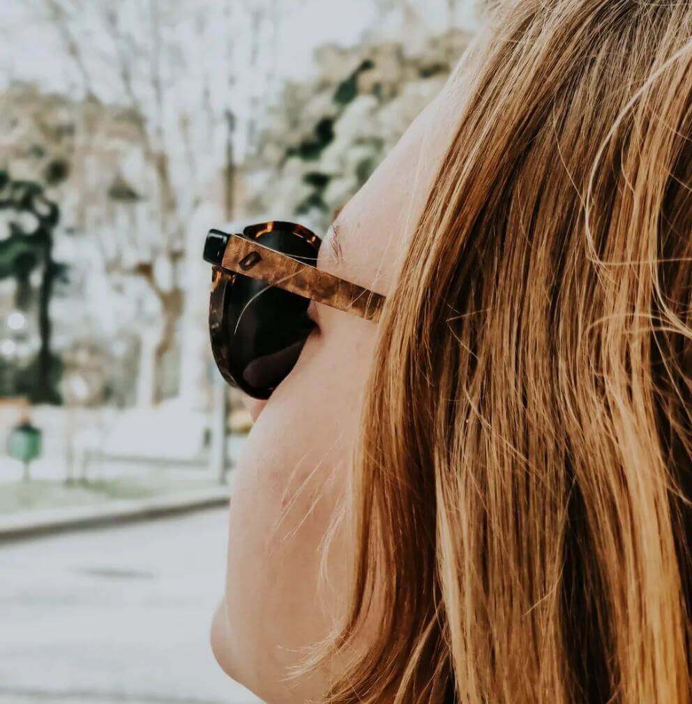 Ganges - Unisex Wood and Bio Acetate Sunglasses - Vegan America