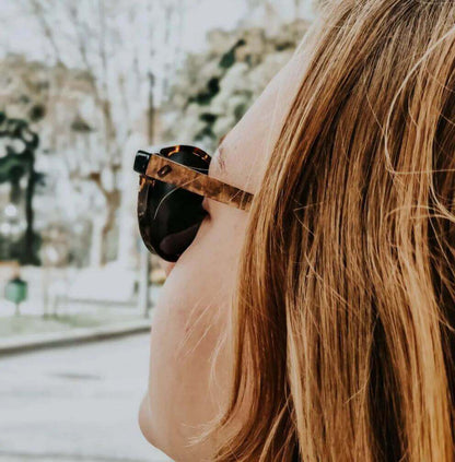 Ganges - Unisex Wood and Bio Acetate Sunglasses - Vegan America
