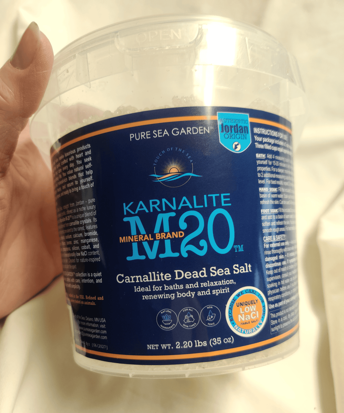 Dead Sea Mineral Bath Salt | KARNALITE M-20™ - 2.20 lbs - Vegan America