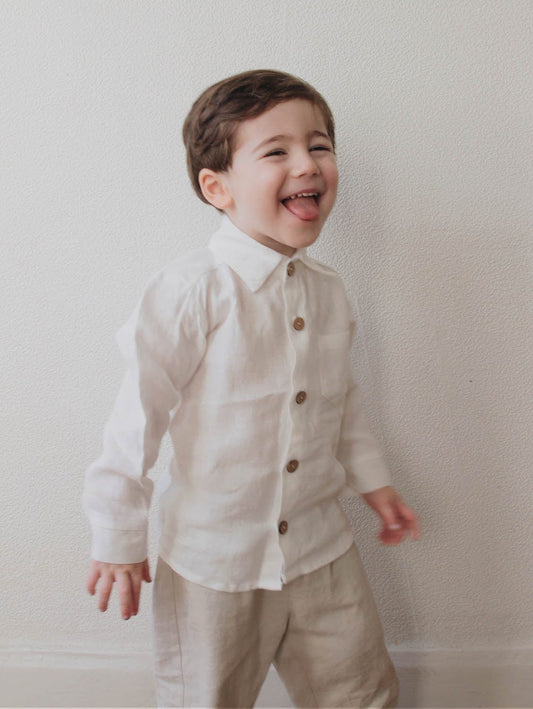 Menulis Boys Linen Shirt | Multiple Colours