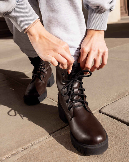 Women's Boots Workers No. 3 Chocolate - Vegan America
