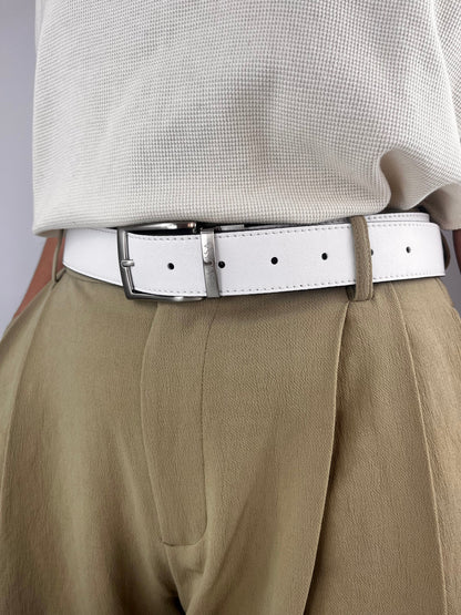 Reverse reversible belt – White/Black