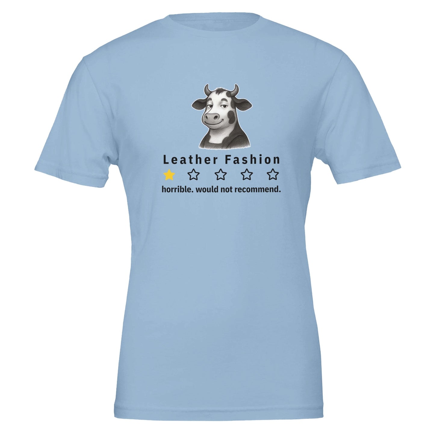 Funny Vegan 'Cow Critic' Premium Tshirt (Light Colors), 100% Cotton - Vegan America