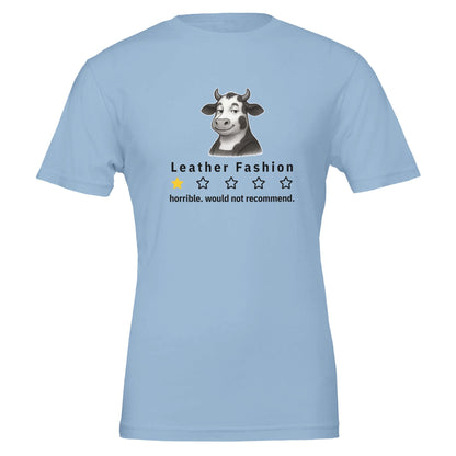 Funny Vegan 'Cow Critic' Premium Tshirt (Light Colors), 100% Cotton - Vegan America