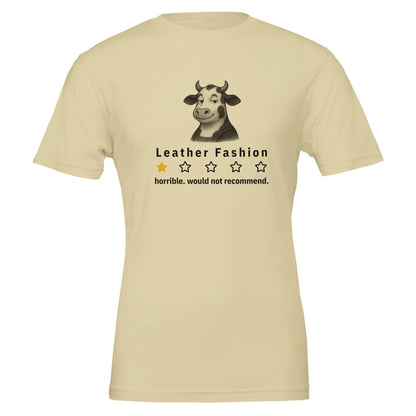 Funny Vegan 'Cow Critic' Premium Tshirt (Light Colors), 100% Cotton - Vegan America